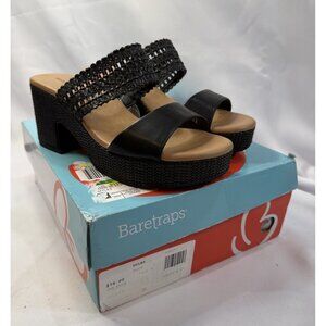 Baretraps Myles Size 7.5 Womens Black Sandals Strappy Shoes Summer Y2K Style